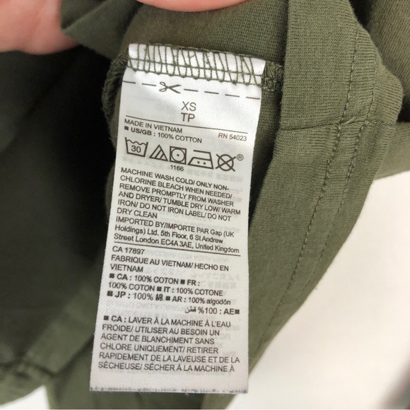 GAP Everyday 100% Cotton Long sleeve Tshirt Black Moss - Picture 7 of 8